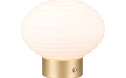 Earl Bordslampa LED matt mässing/vit uppladdningsbar