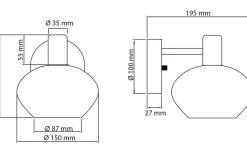 Elba Vägglampa Krom/Opalvit IP44