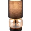 Elio Bordslampa E27 matt svart/bärnstensfärgad