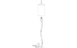 Espartal Golvlampa 149cm E27+LED 3000K 11,8W Nickel/Vit