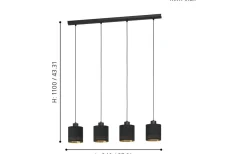 Esteperra Taklampa 94cm Svart