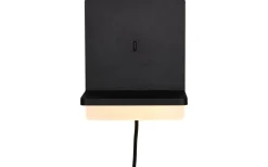 Fairfield Vägglampa LED mattsvart med laddningsstation