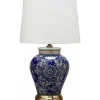 Fang Hong Bordslampa 58cm Blå med lampskärm Sofia Vit
