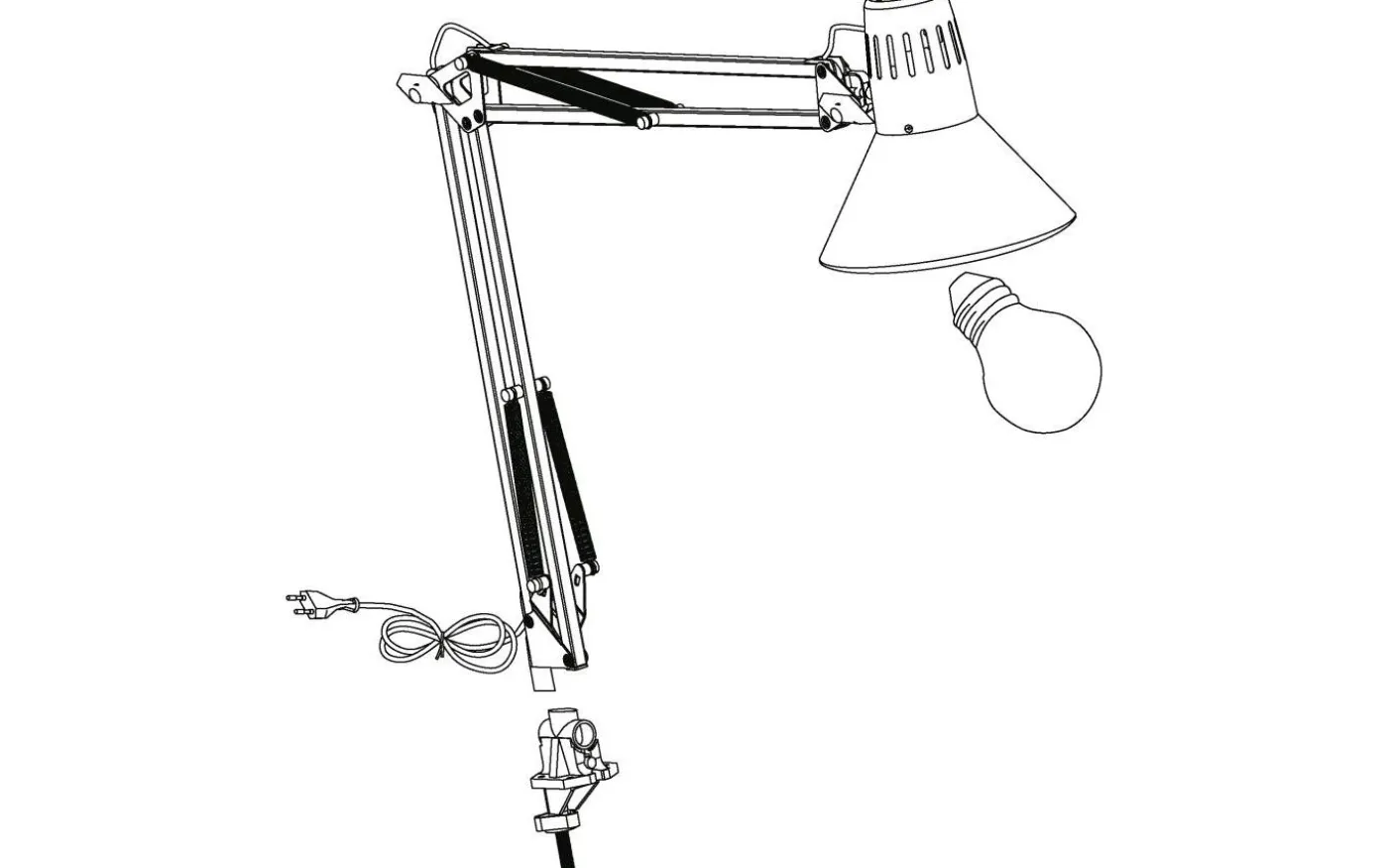 Firmo Klämlampa 73cm Silver