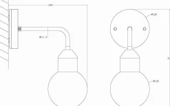 Florens Vägglampa Krom IP44