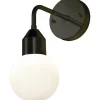 Florens Vägglampa Svart/Opal IP44