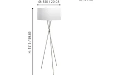 Fondachelli Golvlampa 152cm Nickel/Vit