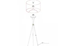 Fondachelli Golvlampa 152cm Nickel/Vit