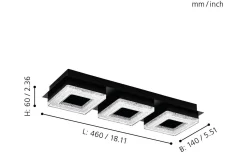 Fradelo Plafond 46cm LED 3000K 12W Svart