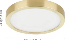 Fueva Plafond Rund 21cm LED 3000K 17W Guld