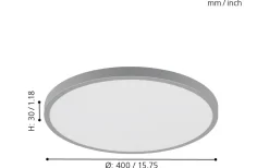 Fueva Plafond Rund 40cm LED 4000K 22W Silver