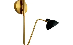 Futura Vägglampa Svart med Mässingsarm