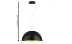 Gaetano Taklampa 53cm Svart/Guld