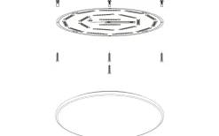 Giron Plafond 76cm LED 3000-5000K 54,5W Kristall med Fjärrkontroll Vit