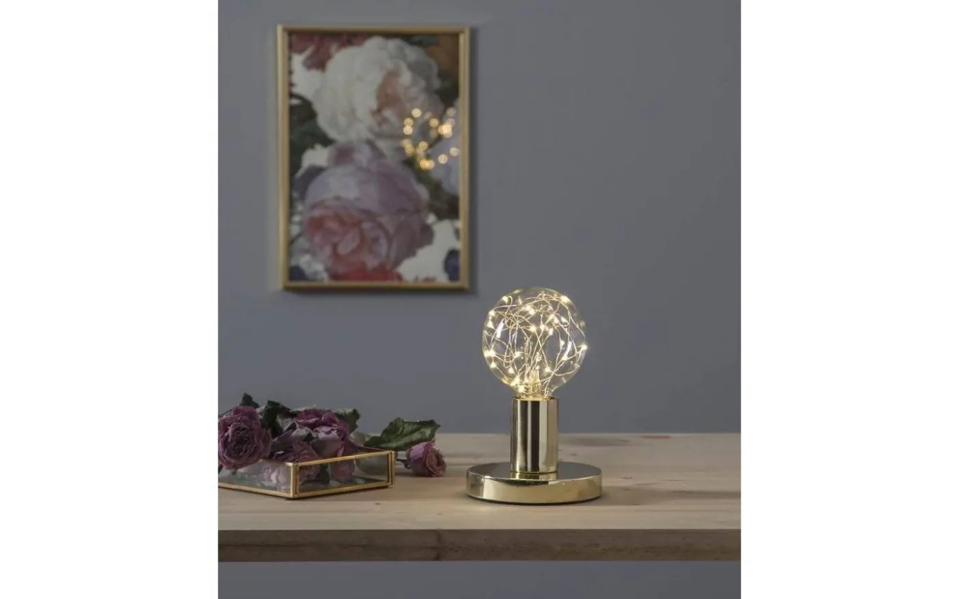 Glans Bordslampa 8,5cm E27 Mässing