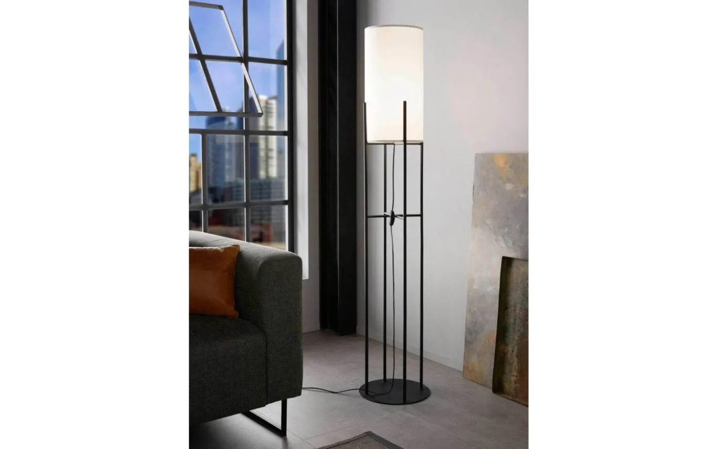 Glastonbury Golvlampa 151cm Svart/Vit