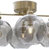 Gloria Plafond 46cm 4L Mässing/Rökfärgat Glas