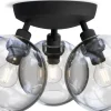 Gloria Plafond 33cm 3L Svartstruktur/Klart Glas