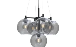Gloria Taklampa 68cm 5L Svartstruktur/Rökfärgat Glas