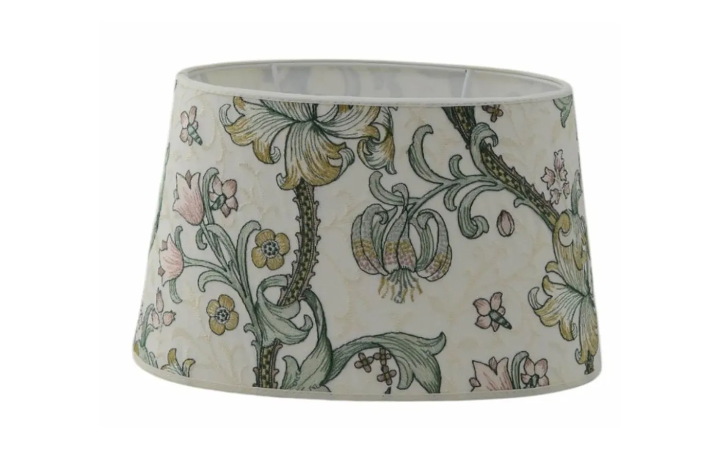 Golden Lily Oval Lampskärm 30cm Embroidery Linen Blush William Morris
