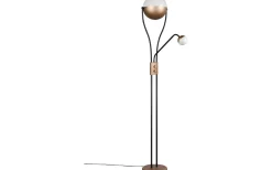 Golvlampa LED Chris kaffebrun med läslampa