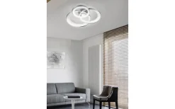 Granada Plafond LED 3-delad 71cm matt vit/krom