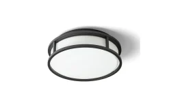 Grande Plafond 25cm Svart/Opal 12W LED 3000K IP44