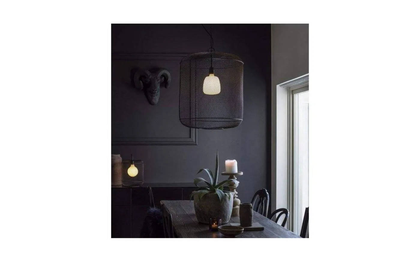 Grid Taklampa 27cm E27 Svart
