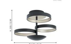 Gromola Plafond 54cm LED 3000K 33,8W Svart