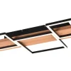 Harper Plafond LED 65cm mattsvart/trä