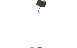 Hostel Golvlampa curve E27 matt svart/guld