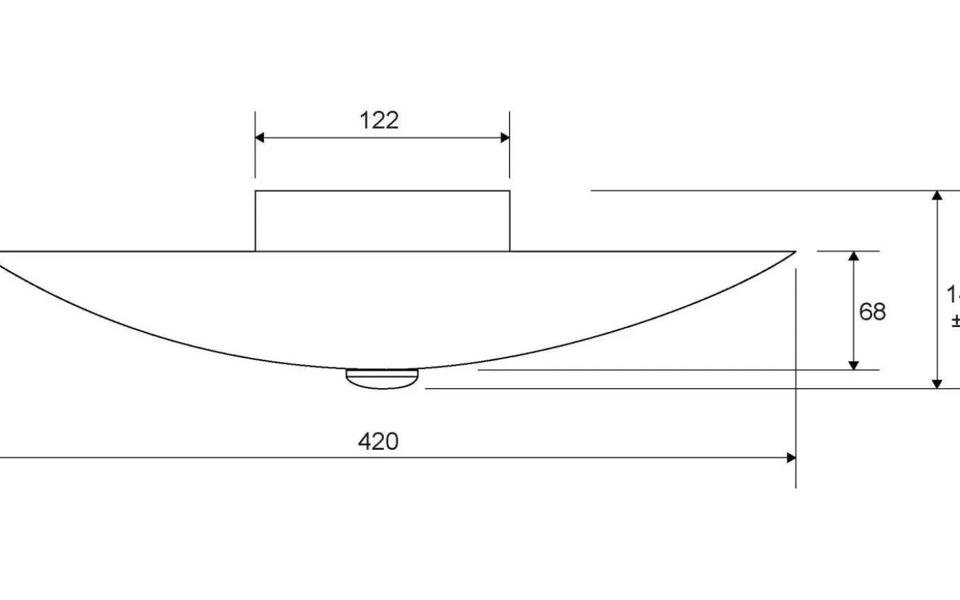 Iglo Plafond 42cm Vit/Stål