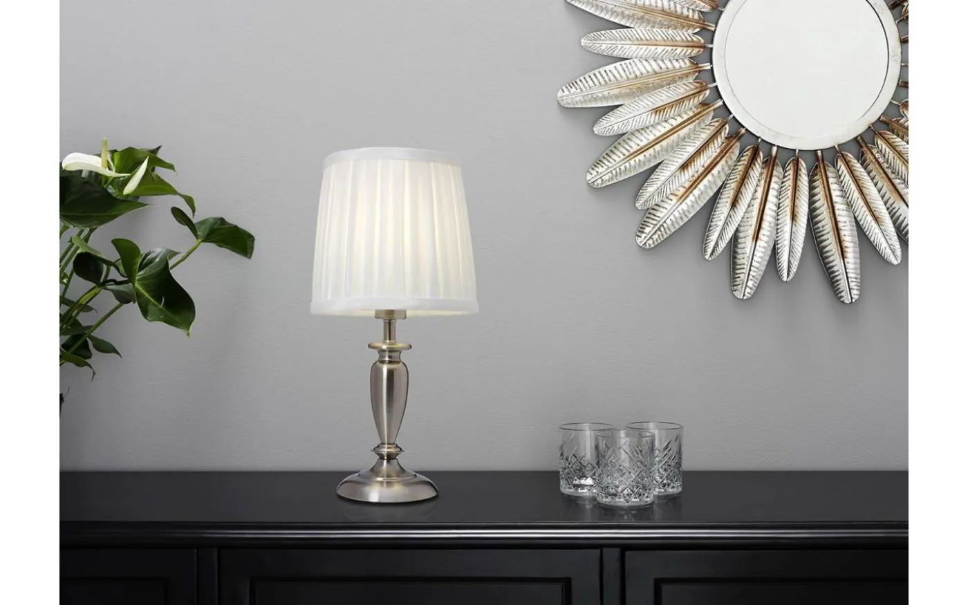 Ines Bordslampa 34cm Krom/Vit