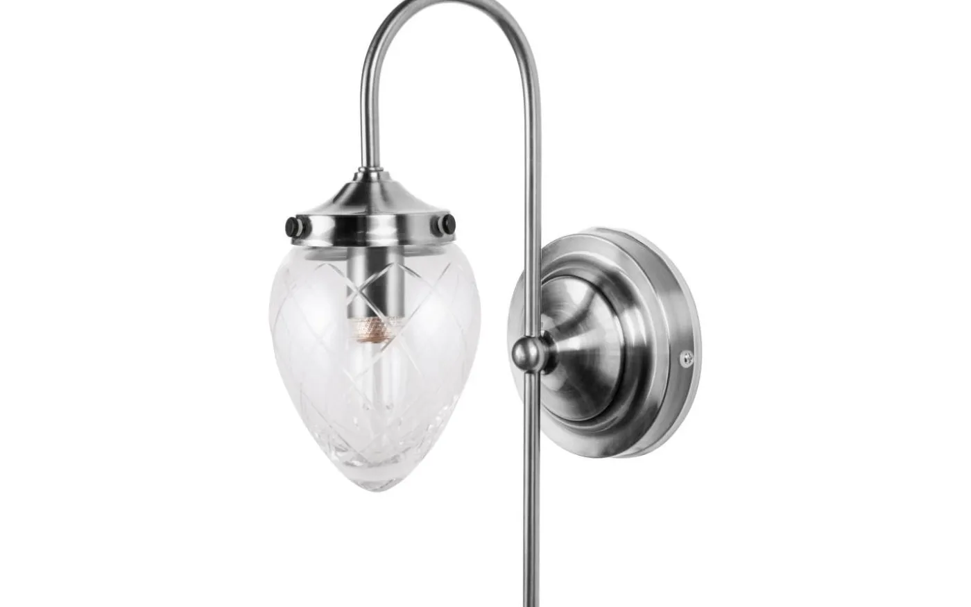 Juni Vägglampa Antikstål/Klar IP44