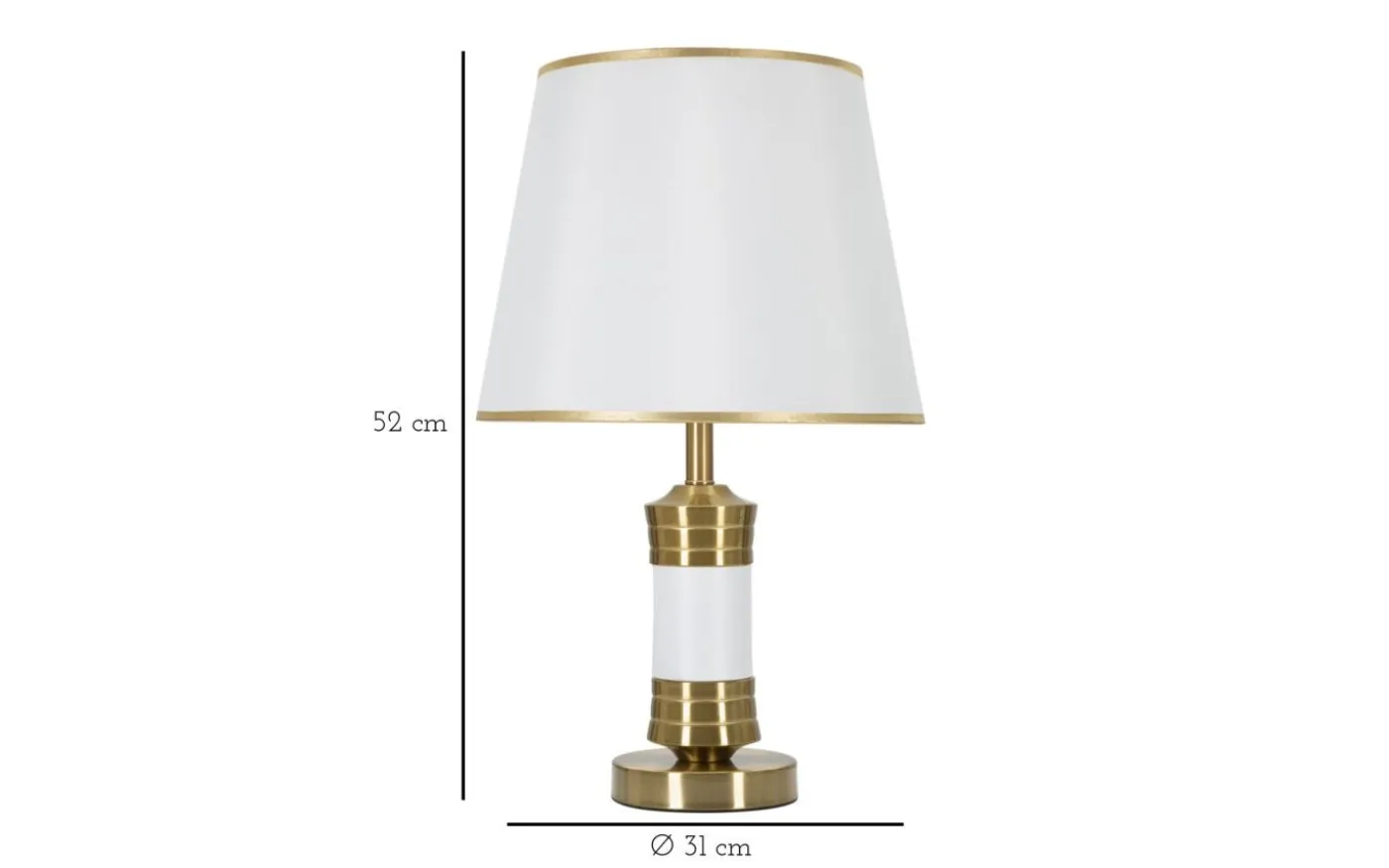 Jupiter Bordslampa 52cm Vit/Guld