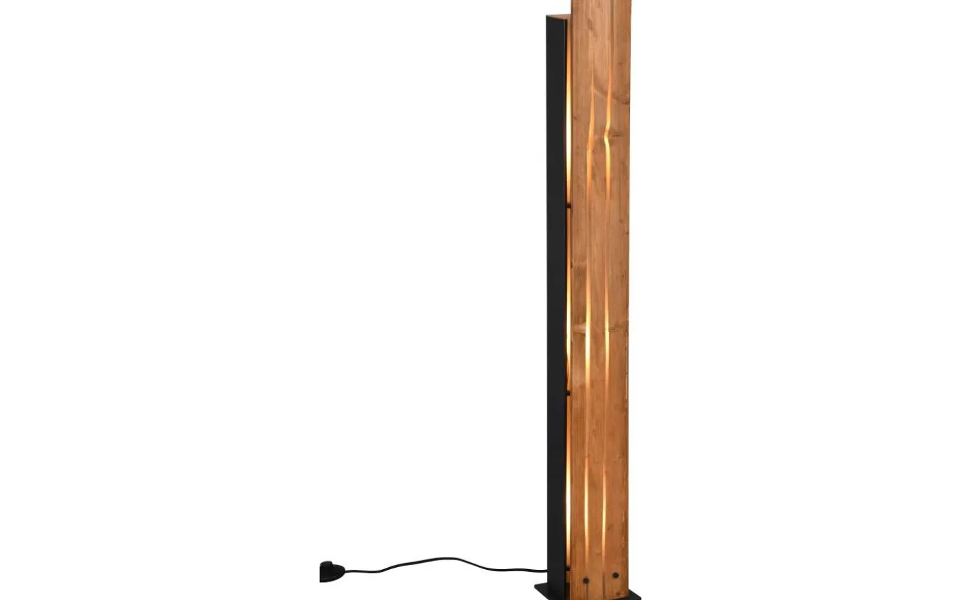 Karuni Golvlampa 3xE27 matt svart/trä