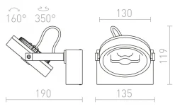 Kelly I Takspotlight Svart LED 12W 3000K
