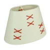 Kors Lampskärm Oval 22cm Vit/Röd