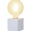 Kub Bordslampa E27 9cm Vit