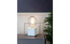 Kub Bordslampa E27 9cm Vit