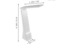 La Seca Skrivbordslampa 26cm Batteri+USB LED 3000/4000/5000K 1,8W Vit