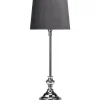 Lampfot Andrea 43cm Krom med skärm Sofia Sammet Grå