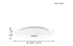 Lanciano Plafond 40cm LED 3000-5000K 24W med Fjärrkontroll Vit