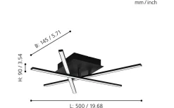Lasana Plafond 50cm LED 3000K 10,5W Svart