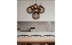 Laura Taklampa 53cm Svart/Rökgrå Glas