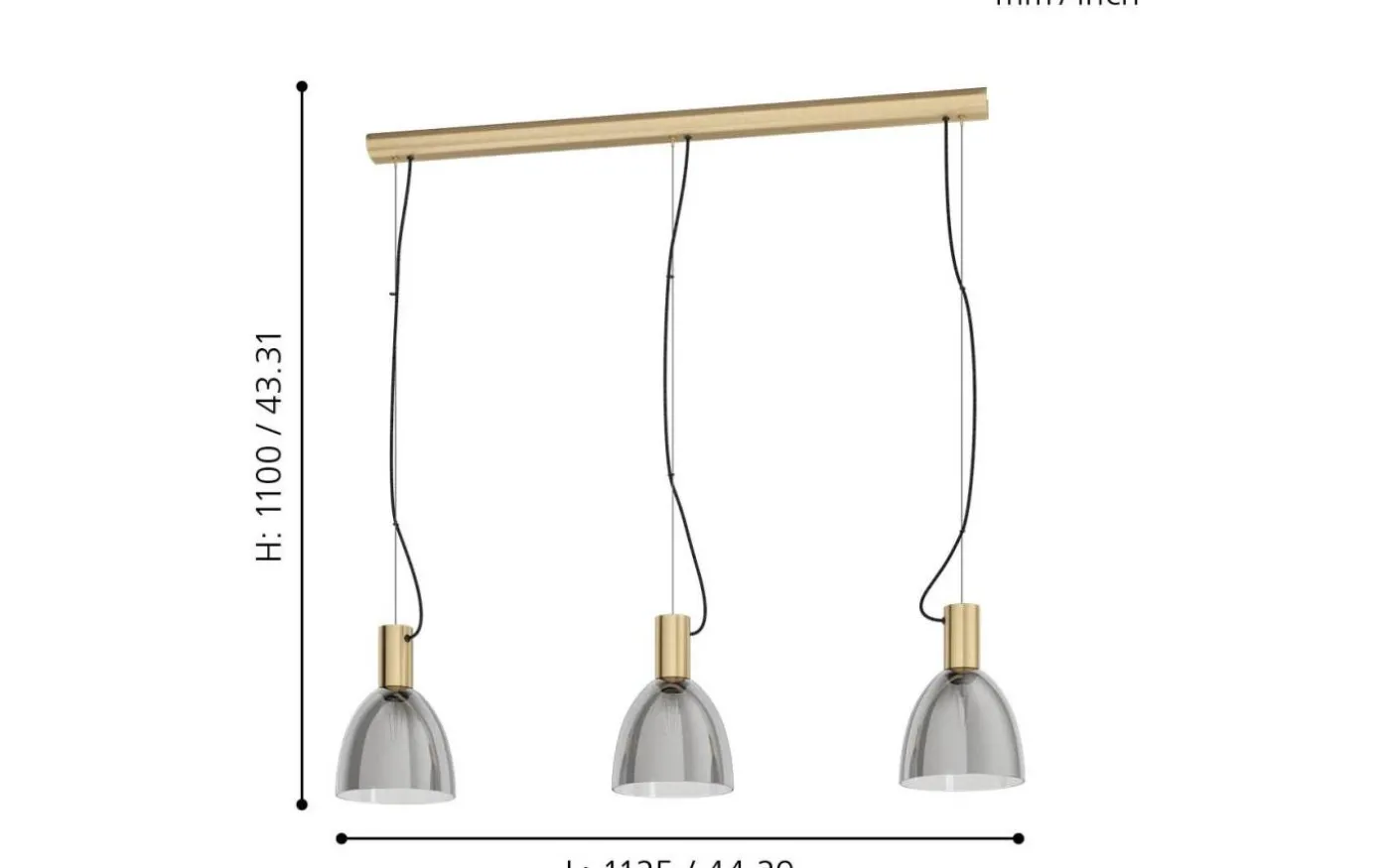 Lebalio Taklampa 113cm Brons
