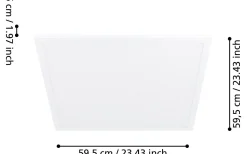 Led Plafond 59,5cm LED 4000K 35W Vit