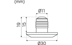 LED-Spot för Slang 16mm, 3000K 85lm 1,2W 350mA Vit