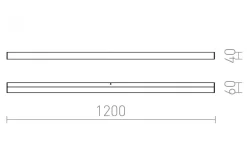 Levia Vägglampa Krom LED 120cm 24W IP44 3000K