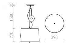 Levita Taklampa med Hiss Vit/Krom E27